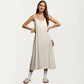 Sleeveless Pajama Dress with Spaghetti Straps Loose Fit Midi Sleepwear Nightgown with Allover Print