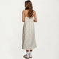 Sleeveless Pajama Dress with Spaghetti Straps Loose Fit Midi Sleepwear Nightgown with Allover Print