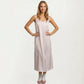 Satin Pajama Dress Sleeveless Spaghetti Strap Midi Sleepwear Nightgown with Relaxed Fit Dress