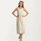Sleeveless Pajama Dress with Scoop Neck Loose Fit Midi Sleepwear Nightgown with Printed Pattern