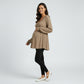 Maternity Ribbed Knit Long Sleeve Tunic Top with Button Front V Neck Empire Waist Shirt