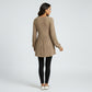 Maternity Ribbed Knit Long Sleeve Tunic Top with Button Front V Neck Empire Waist Shirt