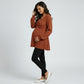 Maternity Ribbed Knit Long Sleeve Tunic Top with Button Front V Neck Empire Waist Shirt