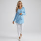 Maternity Ribbed Knit Long Sleeve Tunic Top with V Neck Tie Waist Soft Stretch Shirt