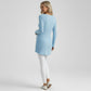 Maternity Ribbed Knit Long Sleeve Tunic Top with V Neck Tie Waist Soft Stretch Shirt