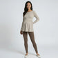 Maternity Long Sleeve Babydoll Tunic Top with Crew Neck Soft Stretch Flowy Shirt