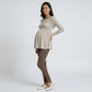 Maternity Long Sleeve Babydoll Tunic Top with Crew Neck Soft Stretch Flowy Shirt