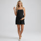 Maternity Sleeveless Tie Side Romper with Adjustable Straps Loose Fit Soft Stretch Jumpsuit