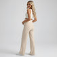 High Waist Maternity Wide Leg Pants with Over Belly Panel Front Seam Stretch Lounge Pants