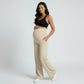 High Waist Maternity Wide Leg Pants with Over Belly Panel Soft Stretch Lounge Pants