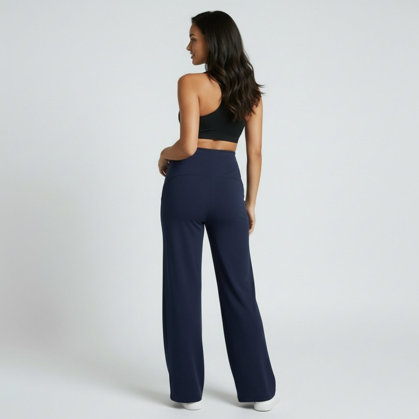 High Waist Maternity Wide Leg Pants with Over Belly Panel Soft Stretch Lounge Pants