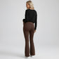 High Waist Maternity Flare Pants with Over Belly Panel Stretch Fitted Bootcut Lounge Pants