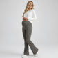 High Waist Maternity Flare Pants with Over Belly Panel Stretch Fitted Bootcut Lounge Pants
