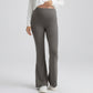 High Waist Maternity Flare Pants with Over Belly Panel Stretch Fitted Bootcut Lounge Pants