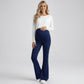 High Waist Maternity Flare Pants with Over Belly Panel Stretch Fitted Bootcut Lounge Pants