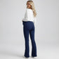 High Waist Maternity Flare Pants with Over Belly Panel Stretch Fitted Bootcut Lounge Pants