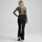 High Waist Maternity Flare Leggings with Over Belly Panel Stretch Fitted Bootcut Pants