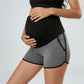 Maternity Athletic Shorts with Over Belly Panel Built In Liner Stretch Workout Shorts