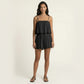 Sleeveless Layered Chiffon Romper with Spaghetti Straps Flowy Ruffle Overlay Relaxed Fit