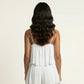 Sleeveless Layered Chiffon Romper with Spaghetti Straps Flowy Ruffle Overlay Relaxed Fit