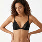 Lace Triangle Bralette with Adjustable Straps and Front Closure Soft Lightweight Design