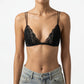 Lace Triangle Bralette with Adjustable Straps and Front Closure Soft Lightweight Design