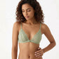 Lace Triangle Bralette with Adjustable Straps and Front Closure Soft Lightweight Design