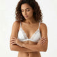 Lace Triangle Bralette with Adjustable Straps and Front Closure Soft Lightweight Design