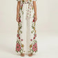 Short Sleeve Floral Wide Leg Jumpsuit with Deep V Neck Button Front Waist Tie Relaxed Fit