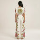 Short Sleeve Floral Wide Leg Jumpsuit with Deep V Neck Button Front Waist Tie Relaxed Fit