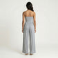 Strapless Wide Leg Jumpsuit with Smocked Bodice Elastic Waist Flowy Relaxed Fit