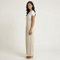 Sleeveless Wide Leg Overalls Jumpsuit with Adjustable Shoulder Straps Pleated Front Relaxed Fit