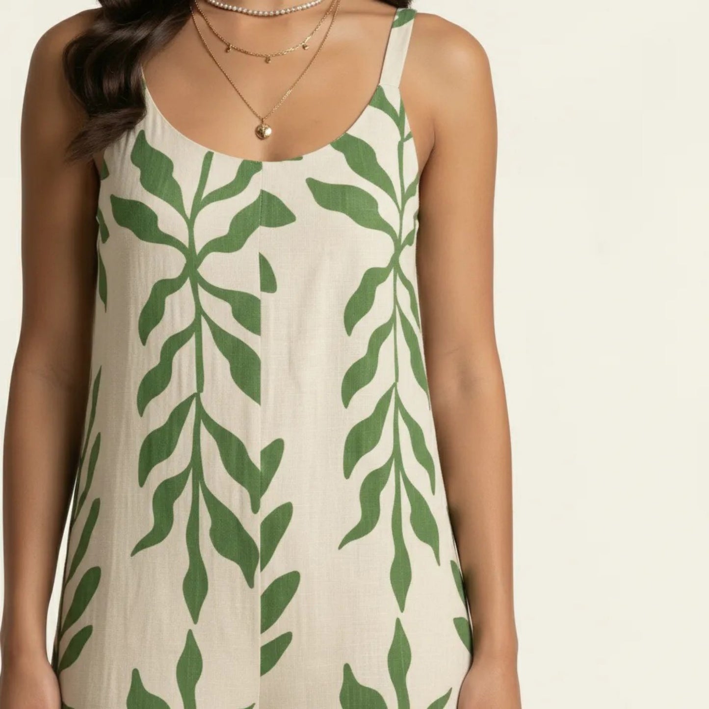 Sleeveless Printed Wide Leg Jumpsuit with Spaghetti Straps Relaxed Fit Flowy One Piece