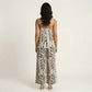 Sleeveless Printed Wide Leg Jumpsuit with Spaghetti Straps Relaxed Fit Flowy One Piece