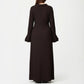 Button Down Maxi Dress with Collar Neck Flare Sleeve Detail Front Slit Relaxed Fit Dress