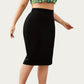 Plus Size High Waist Pencil Skirt with Stretch Fit Knee Length Bodycon Silhouette Pull On Skirt