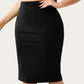 Plus Size High Waist Pencil Skirt with Stretch Fit Knee Length Bodycon Silhouette Pull On Skirt