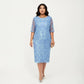 Plus Size Lace Sheath Dress with Sheer Short Sleeve Fitted Knee Length Elegant Dress