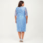 Plus Size Lace Sheath Dress with Sheer Short Sleeve Fitted Knee Length Elegant Dress