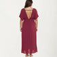 Plus Size Maxi Dress with Deep V Neck Short Sleeve Loose Fit Flowy Casual Long Dress