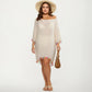 Plus Size Sheer Cover Up Dress with Tassel Trim Loose Fit Scoop Neck Beach Swim Cover Up