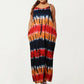 Plus Size Maxi Dress with Adjustable Strap Scoop Neck Tie Dye Print Loose Fit Casual Dress