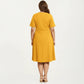 Short Sleeve Midi Dress with Laser Cut Detail Round Neck A Line Fit and Flare Casual Dress