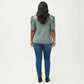 Plus Size Short Sleeve Knit Top with Puff Sleeves Textured Pattern Crew Neck Relaxed Shirt