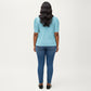Plus Size Short Sleeve Knit Top with Puff Sleeves Textured Pattern Crew Neck Relaxed Shirt