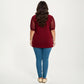 Plus Size Short Sleeve Top with V Neck Sheer Dot Mesh Sleeves Soft Knit Fabric Relaxed Shirt