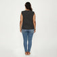 Plus Size Sleeveless Blouse with Keyhole Neck Polka Dot Print Lightweight Woven Fabric Top