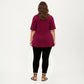 Plus Size Short Sleeve Scoop Neck Top with Waist Tie Detail Flowy Peplum Hem Relaxed Shirt