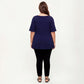 Plus Size Short Sleeve Scoop Neck Top with Waist Tie Detail Flowy Peplum Hem Relaxed Shirt
