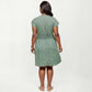 Plus Size Short Sleeve V Neck Dress with Smocked Waist Floral Print Flowy A Line Silhouette